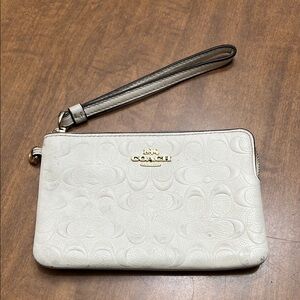 Coach White Wristlet Bag